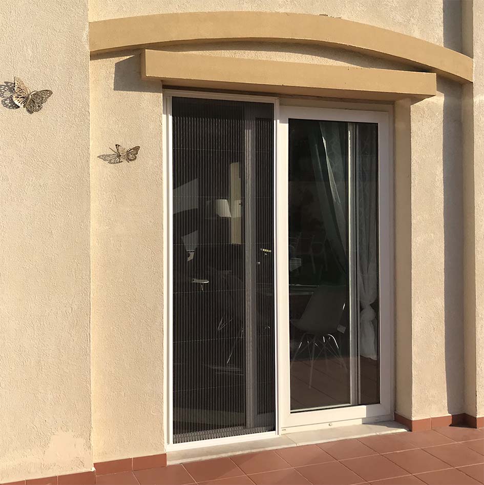 Pleated folding single screen white sq Pleated folding